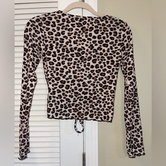 Altar'd State Leopard Print Ruched Blouse - Picture 2 of 3